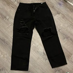 Black SHEIN jeans with cutouts size 14